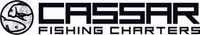 A black and white logo for cassar fishing charters