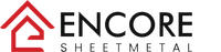 The logo for encore sheetmetal has a red arrow pointing up.