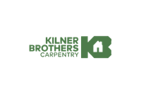 The kilner brothers carpentry logo is green and white.