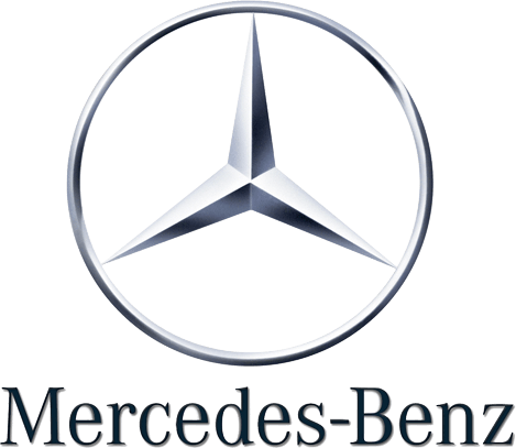 The mercedes benz logo is shown on a white background.