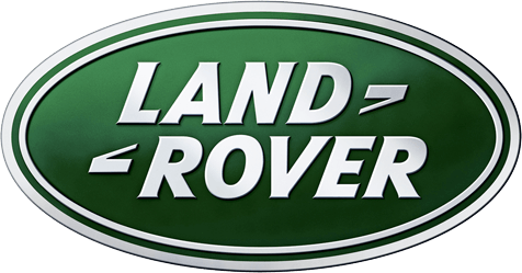 The logo for land rover is green and white.