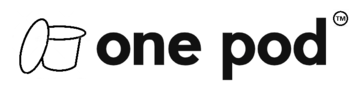 The word one pod is on a white background