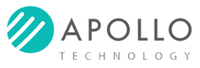 A logo for apollo technology with a blue circle