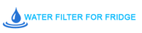 A water filter for fridge logo with a drop of water