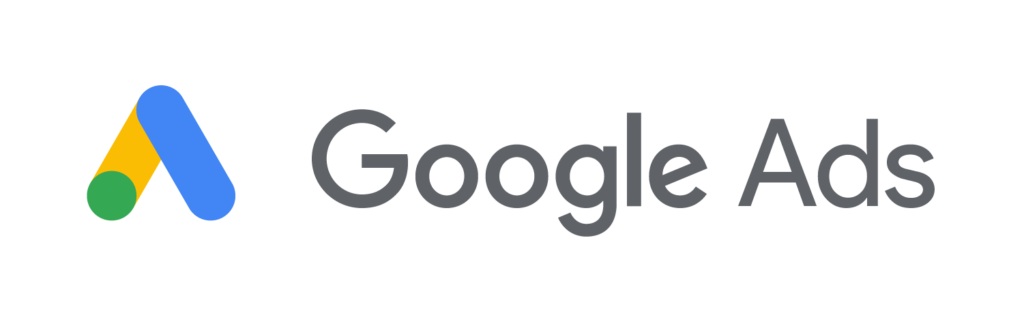 The google ads logo is on a white background.