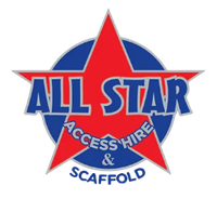 A logo for all star access hire and scaffold