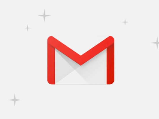 A red and white envelope with the letter m on it