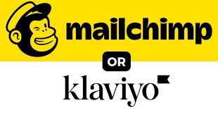 A yellow banner with a monkey and the words mailchimp or klaviyo