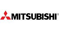 A mitsubishi logo with a red triangle on a white background.