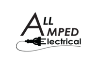 A black and white logo for all amped electrical