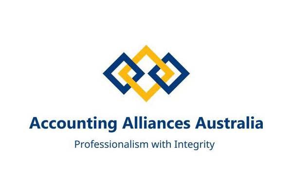 A blue and yellow logo for accounting alliances australia