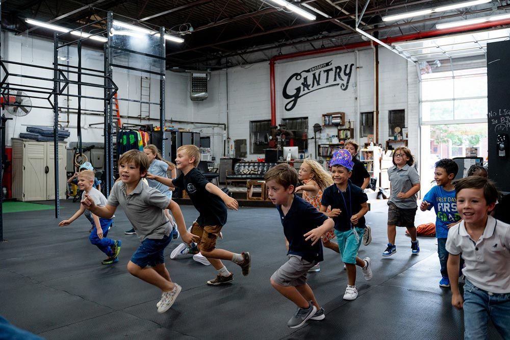 Kids having a race at Gantry Kids