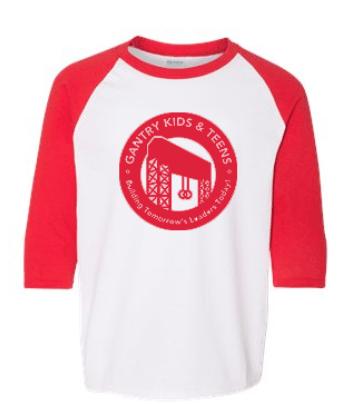 A baseball tee with Gantry Kids' logo
