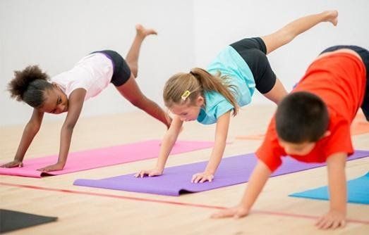 Kids doing yoga