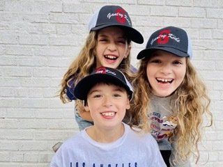 Kids wearing trucker hats