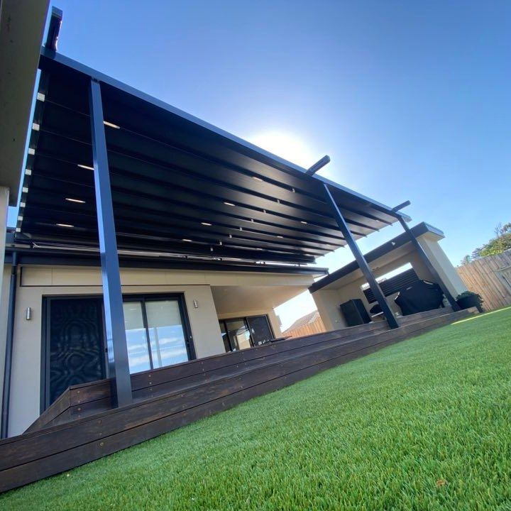 A Pergola Awning Over A Patio — Night & Day Blinds and Awnings in Pakenham, VIC