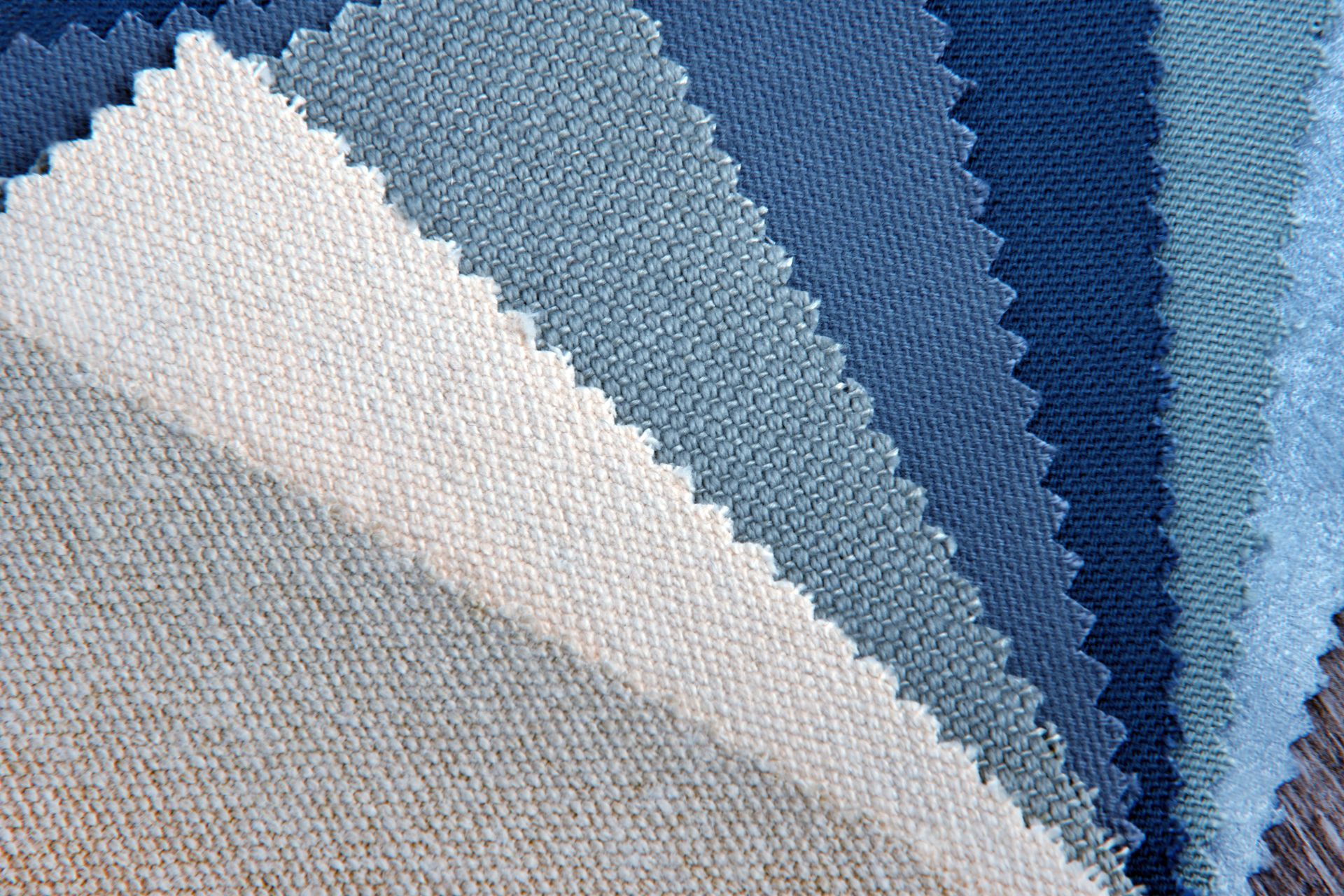A selection of rolled fabrics on display near Lutherville, Maryland (MD)