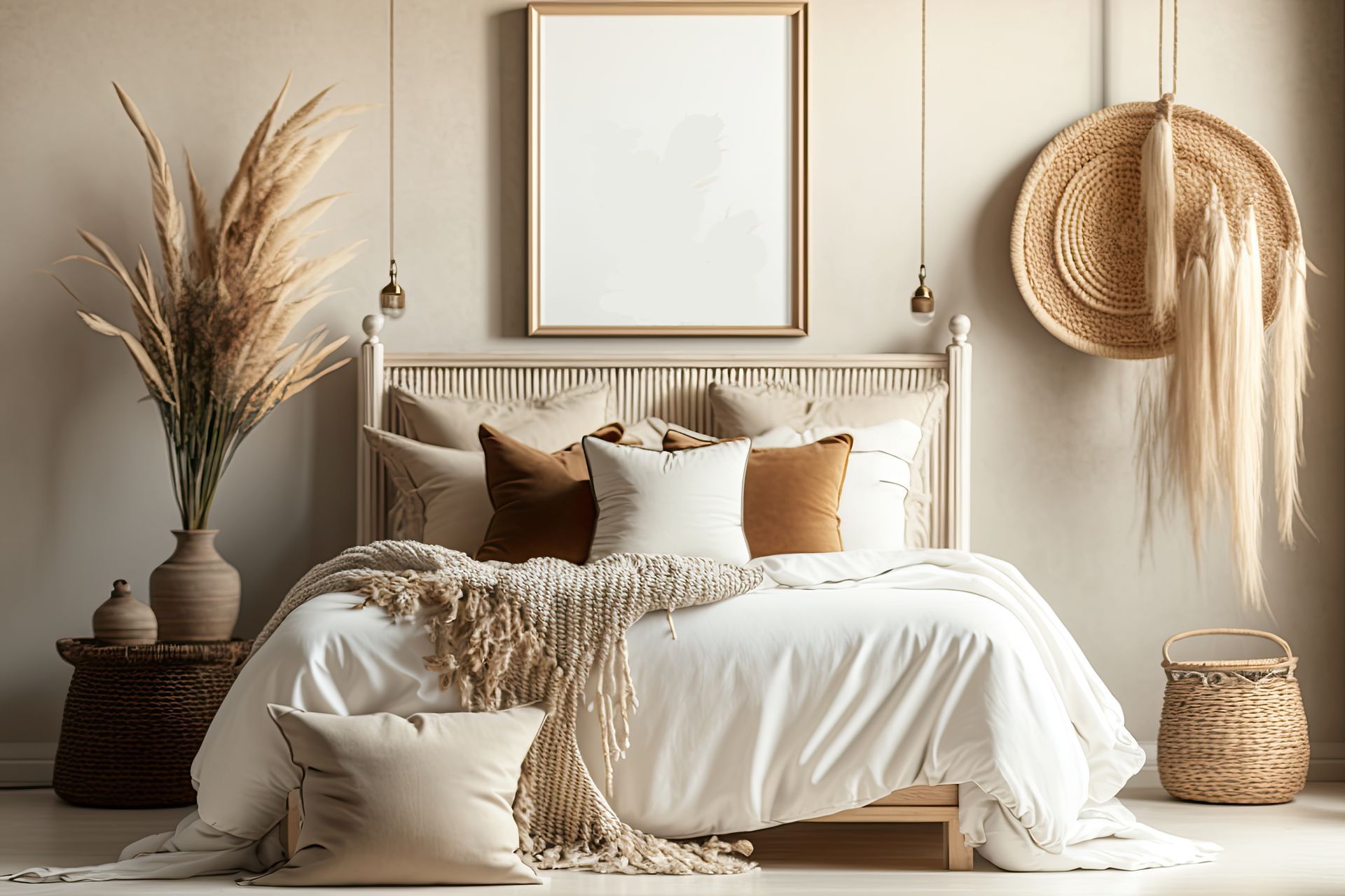 Luxurious custom bedding, sheets, comforters, and pillows in a bedroom near Lutherville, Maryland (MD)