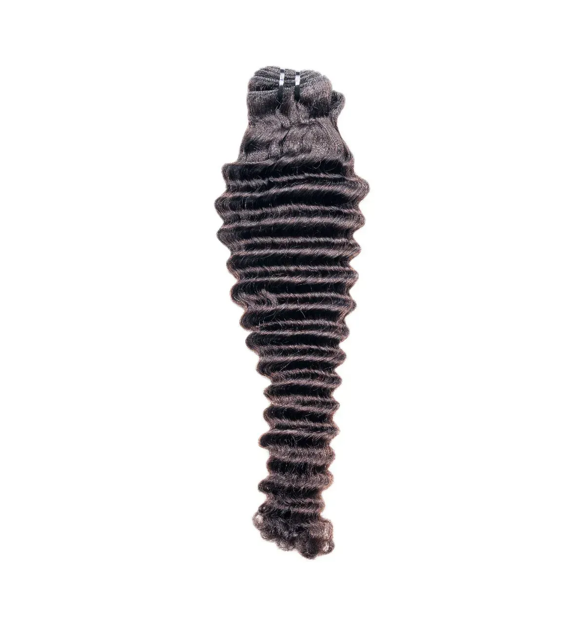 A close up of a black object on a white background
