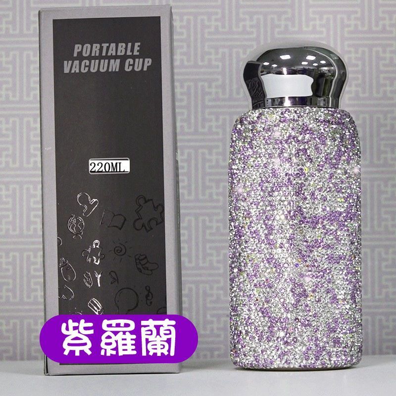輕奢鑲鑽保溫杯迷你小巧便攜304不銹鋼水杯