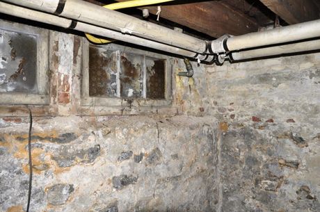 A basement that requires waterproofing