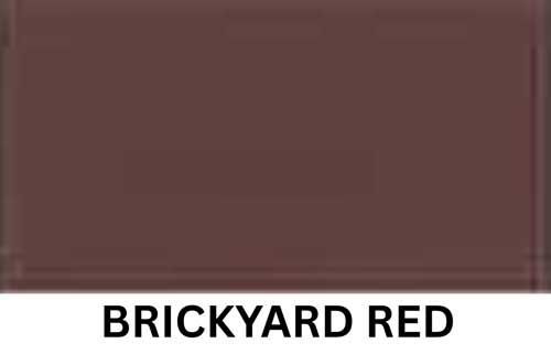 A rectangular sample of dark, brownish-red color labeled