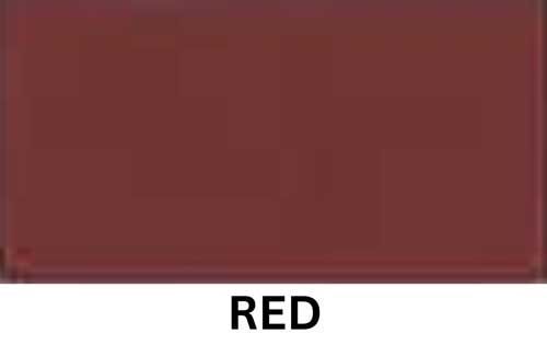 A rectangular swatch of muted, dark reddish-brown color with the word