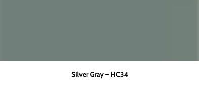 A swatch of muted, greenish-gray paint color labeled