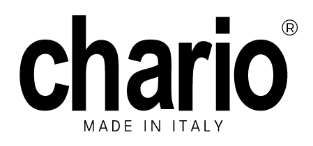 A black and white logo for chario made in italy