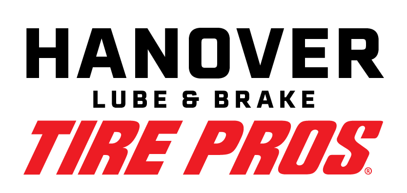 Hanover Lube & Brake Tire Pros logo in black and red