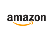 Amazon logo: Black text with a yellow arrow-like smile underneath.