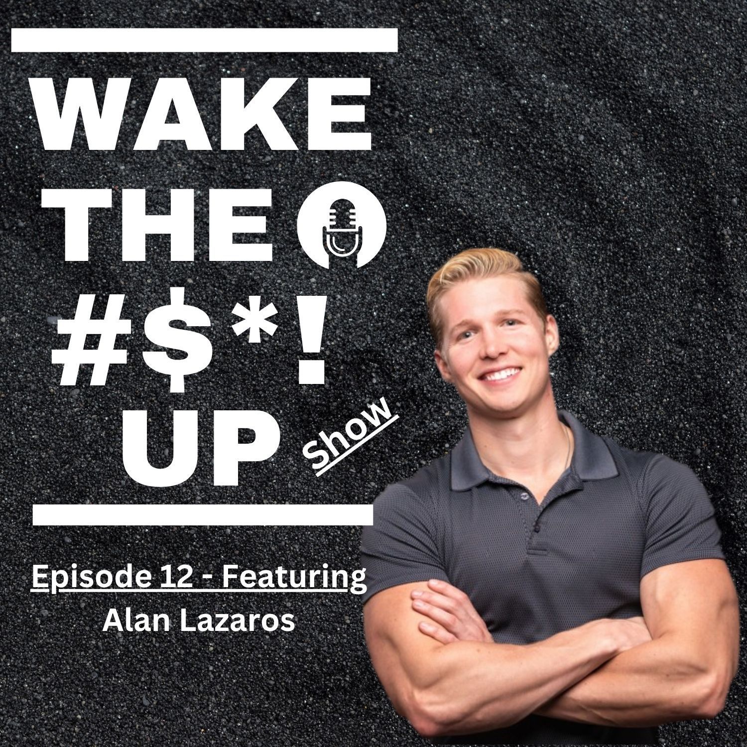 Podcast cover art: Blond man with arms crossed, next to the words 