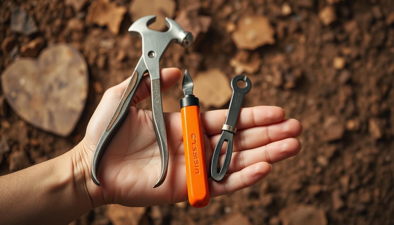 A person is holding a pair of pliers and a wrench in their hand.
