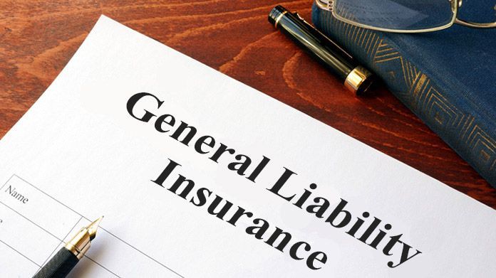 close up of general liability insurance paperwork