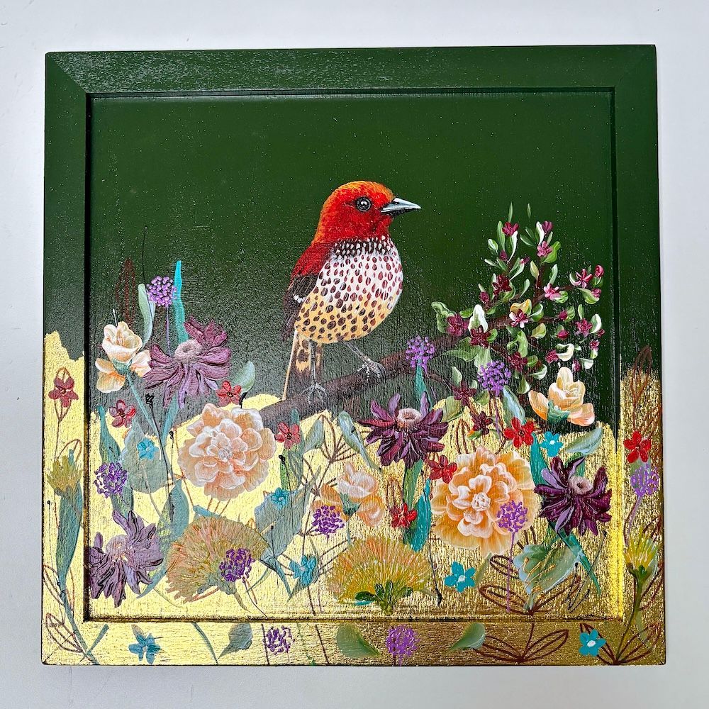 Schilderij Red Dots Bird