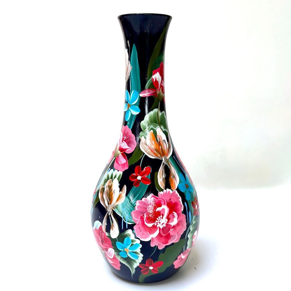 Vaas Darkblue Flowers