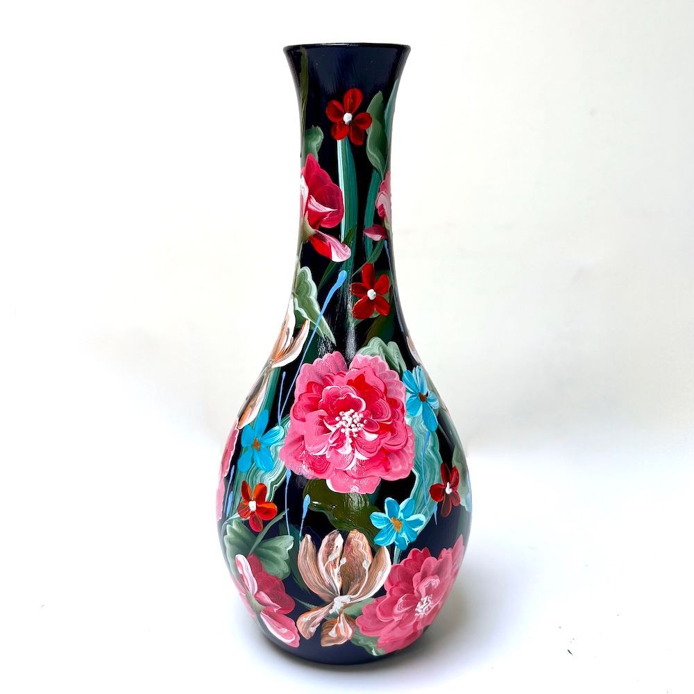Vaas Darkblue Flowers