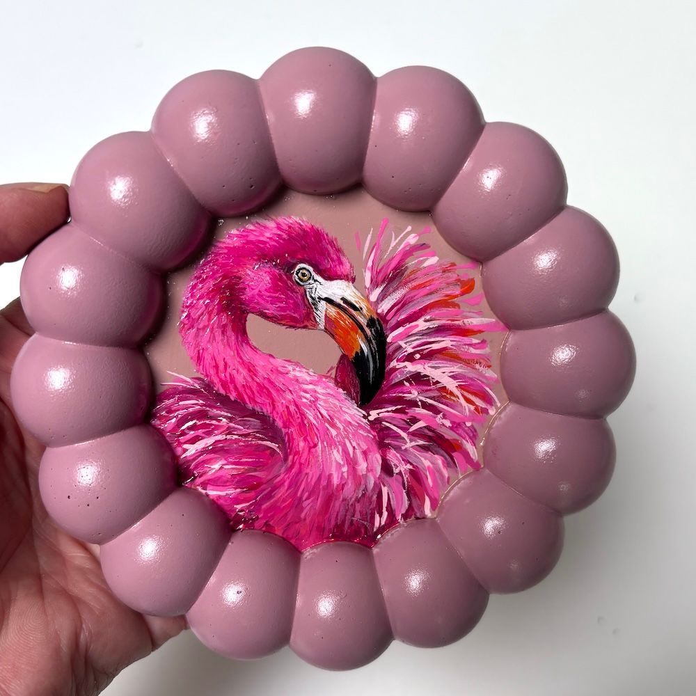 Flamingo wandbordje