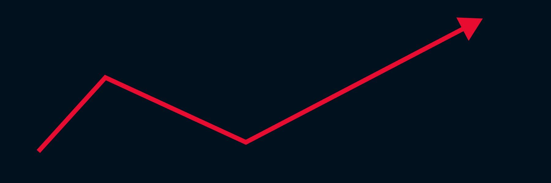 A red arrow is pointing up on a black background.