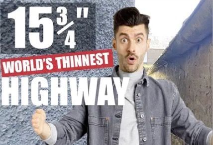15 3/4 INCHES - THE WORLD'S THINNEST HIGHWAY For a small town, Kirriemuir in Angus has more than its fair share of claims to fame including having the world's thinnest public highway measuring just over 15 inches wide! We visit this town of 6,000 residents to discover what else connects it to fame. Travel Documentaries onThe Scotland Channel