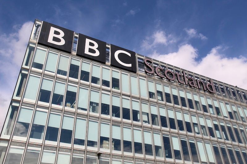 BBC 'Scotland' BBC Scotland building in Pacific Quay, Glasgow