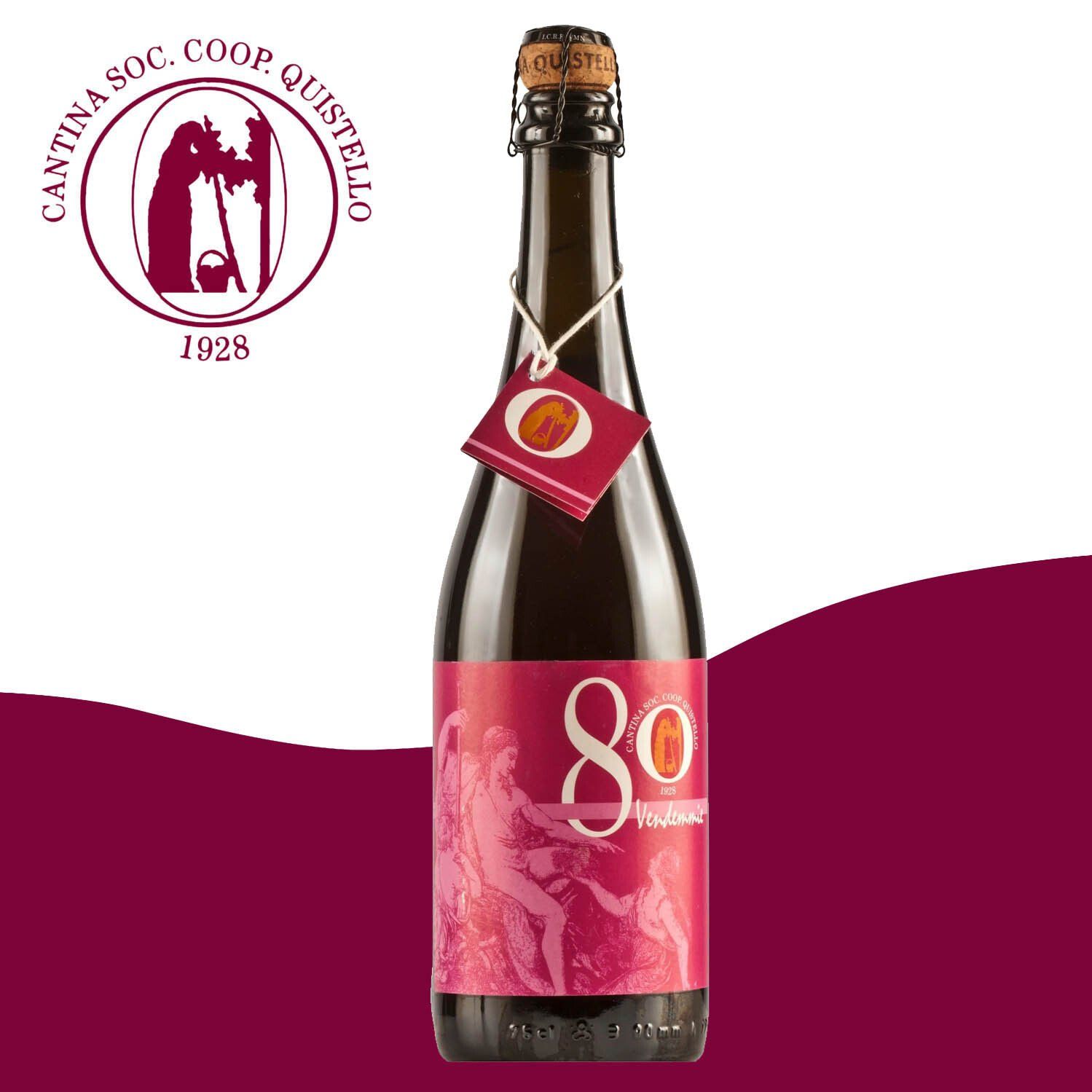 Una bottiglia di vino con il numero 80 sull'etichetta