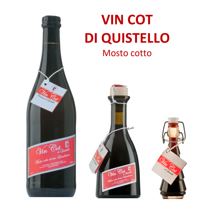 Three bottles of vin cot di quistello mosto cotto