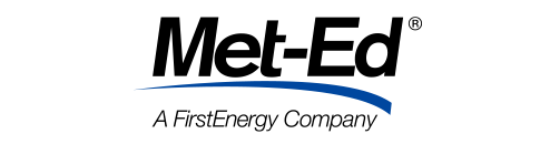 The met-ed logo is a first energy company