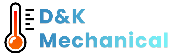 A logo for D&K Mechanical with a thermometer
