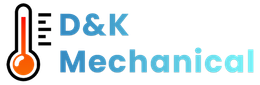 A logo for D&K Mechanical with a thermometer