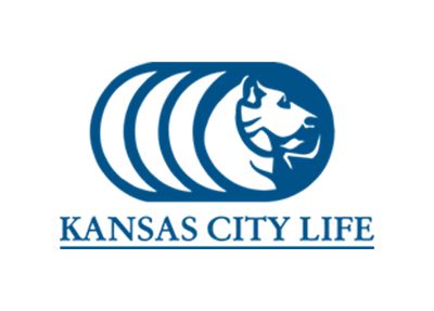 Kansas City Life logo with blue lion emblem and company name
