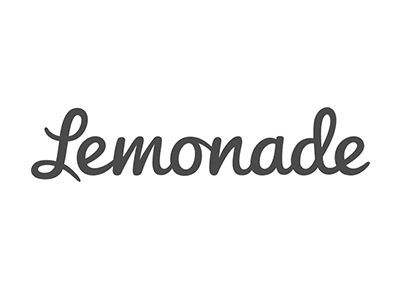Gray cursive word “Lemonade” on a white background