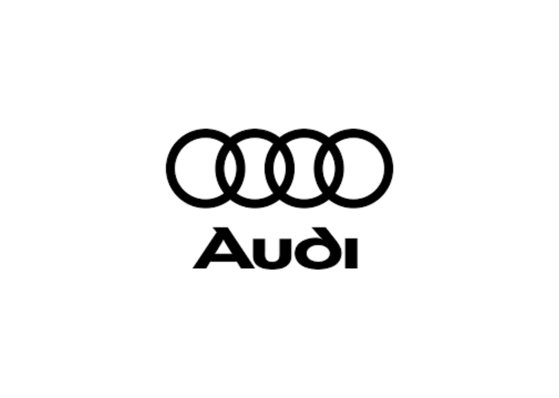 Audi logo: Four interlocking rings above the word
