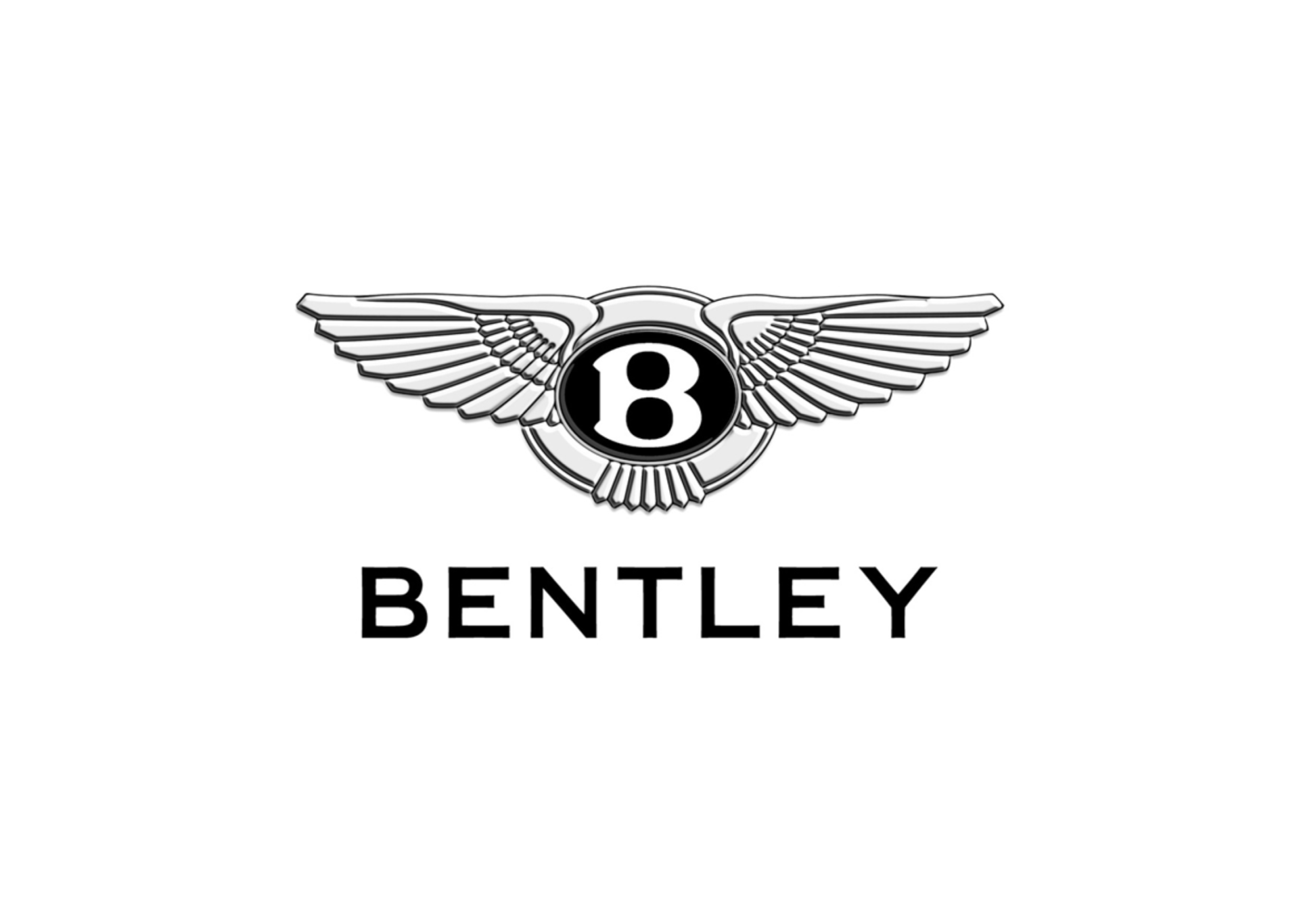 Bentley logo featuring a stylized winged emblem above the brand name in black sans-serif font.